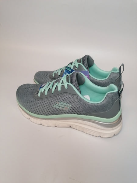 SKECHERS SCARPA DA GINNASTICA GRIGIA CON DETTAGLI VERDE ACQUA 149277 dalzoppo