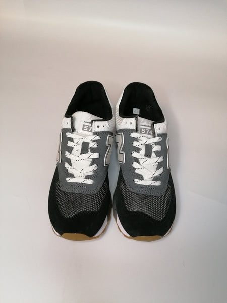 NEW BALANCE - SCARPA DA GINNASTICA UNISEX 574 NERA BIANCA E GRIGIA PQ2