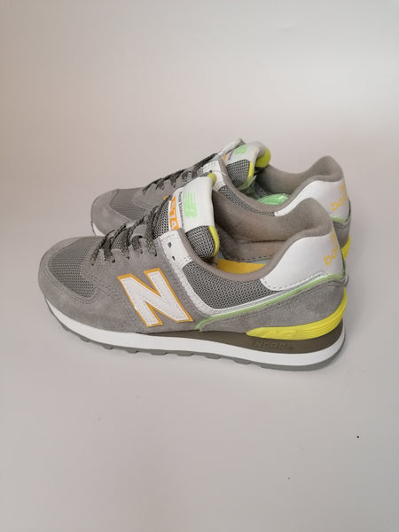 NEW BALANCE - SCARPA DA GINNASTICA 574 UNISEX GRIGIA, BIANCA E GIALLA CM2