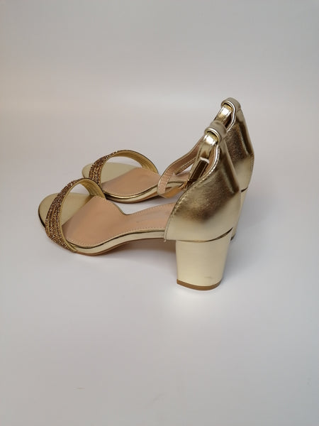 dalzoppo.it - SANDALO DONNA ORO CON STRASS E TACCO 6CM BGR6829