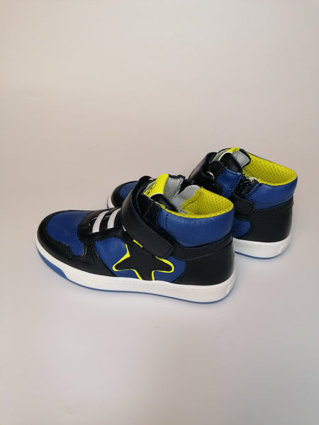 NERO GIARDINI - SNEAKERS A STIVALETTO PER PRIMI PASSI BLU, NERA E GIALLA I224790