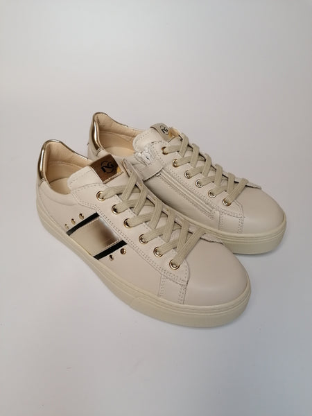 NERO GIARDINI - SNEAKERS CON PLATFORM BEIGE CON BANDA LATERALE I231710