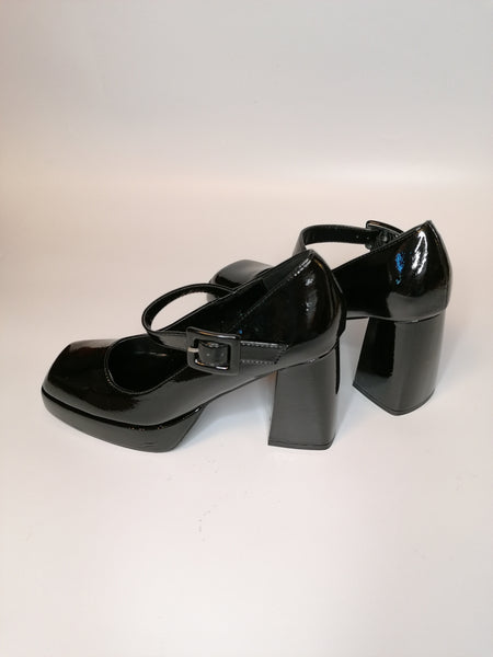 dalzoppo.it - SCARPA CON CINTURINO IN VERNICE NERO PER DONNA CON TACCO ALTO E PLATEAU NATALIA5