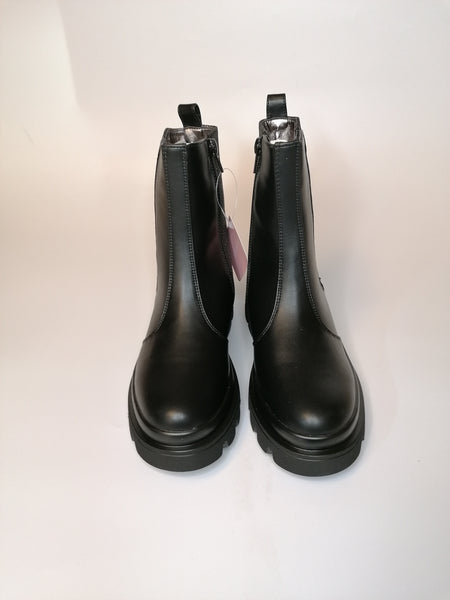 CAFE' NOIR - STIVALETTO BEATLES NERO PER BIMBA CON ELASTICI E ZIP, CON GLITTER C1934