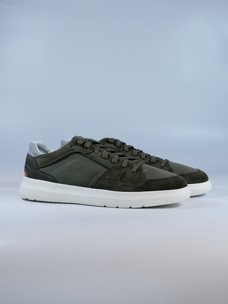 GEOX - SCARPA SNEAKERS PER UOMO VERDE MILITARE IN TELA E SCAMOSCIATO MEREDIANO U35B3A