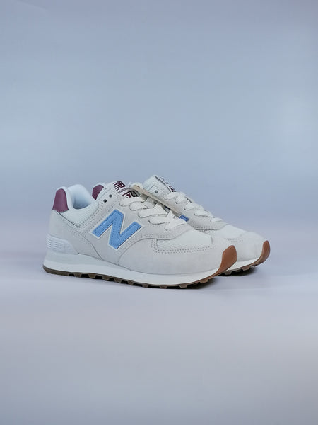 NEW BALANCE - SCARPE DA GINNASTICA 574 PANNA, AZZURRA E BORDEAUX UNISEX RD