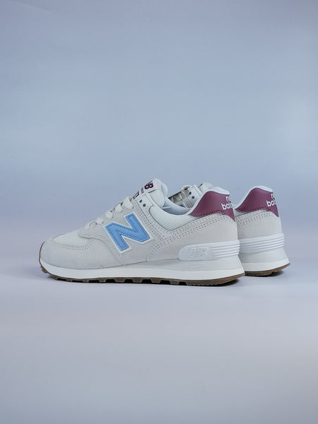 NEW BALANCE - SCARPE DA GINNASTICA 574 PANNA, AZZURRA E BORDEAUX UNISEX RD